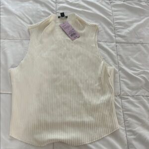 Wild Fable Cream Ribbed Sleeveless Tank Top